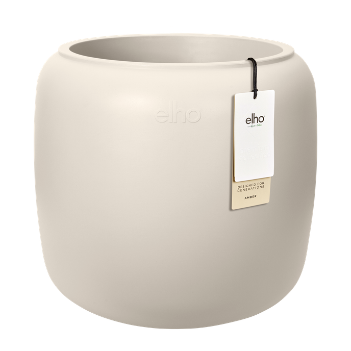 amber beads small 40cm linen white